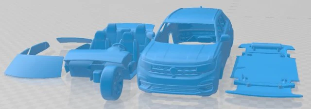 Volkswagen Atlas Cross Sport R Line 2021 Printable Car 3D Print Model .c4d .max .obj .3ds .fbx .stl .blend