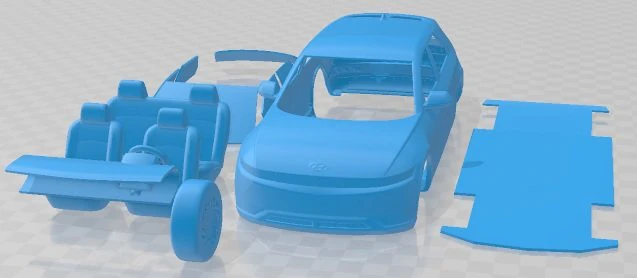 Hyundai Ioniq 5 2022 Printable Car 3D Print Model .c4d .max .obj .3ds .fbx .stl .blend 