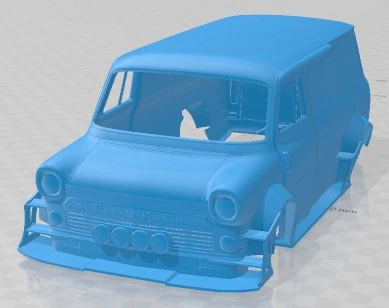 Transit 1969 Race Printable Van 3D Print Model .c4d .max .obj .3ds .fbx .stl .blend