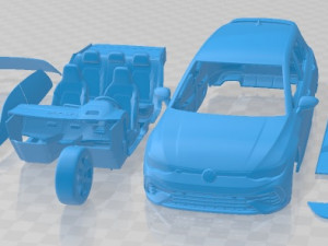 Volkswagen Golf R 2022 Printable Car 3D Print Model