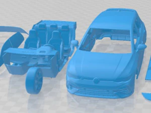 वोक्सवैगन गोल्फ आर 2022 प्रिंट करने योग्य कार 3D प्रिंट मॉडल