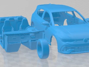Volkswagen Golf R 2022 Printable Car 3D Print Model