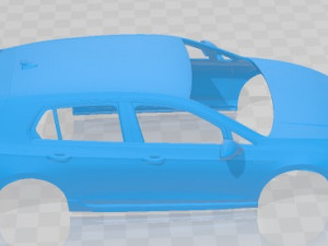 Volkswagen Golf R 2022 Printable Body Car 3D प्रिंट मॉडल