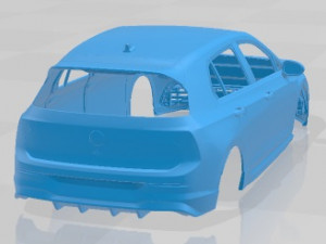 Volkswagen Golf R 2022 Printable Body Car 3D प्रिंट मॉडल