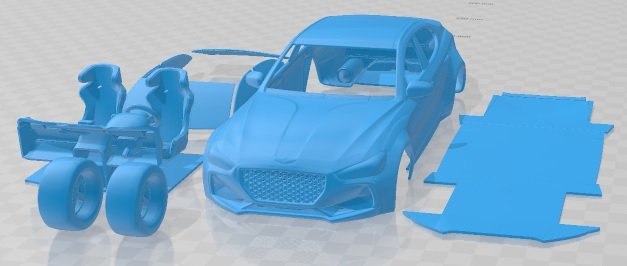 Genesis G70 Drift Printable Car Modelo de Impressão 3D .c4d .max .obj .3ds .fbx .stl .blend 