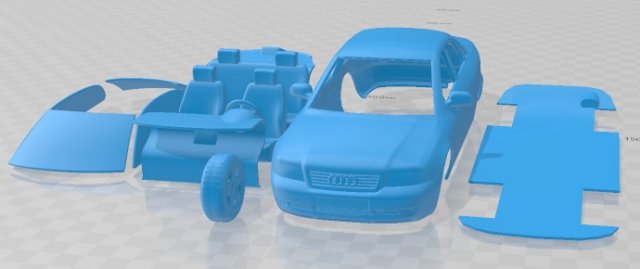 Audi A4 Sedan 1999 Printable Car Modelo de impresión 3D .c4d .max .obj .3ds .fbx .stl .blend