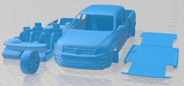 Volkswagen Amarok Highline Double Cab 2020 Printable Car 3D Print Model .c4d .max .obj .3ds .fbx .stl .blend 