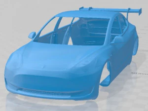 Carrosserie imprimable Tesla Model 3 Race Modèles 3D en vedette