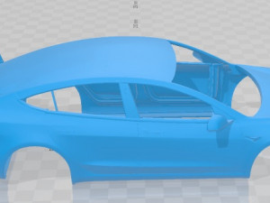 Tesla Model 3 Race Printable Body Car Model Cetak 3D