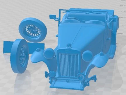 MG TC 1949 Printable Car 3D Print Model .c4d .max .obj .3ds .fbx .stl .blend 