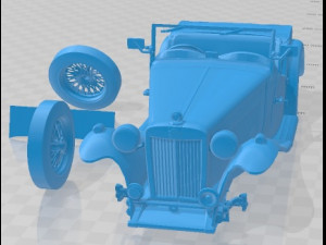 MG TC 1949 Printable Car 3D Print Model