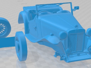 MG TC 1949 Printable Car Model Cetak 3D