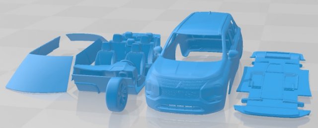 Mitsubishi Outlander 2022 Printable Car Modello di stampa 3D .c4d .max .obj .3ds .fbx .stl .blend 