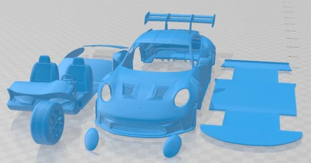 Porsche 911 GT3 RS 2022 Printable Car 3D Print Model .c4d .max .obj .3ds .fbx .stl .blend