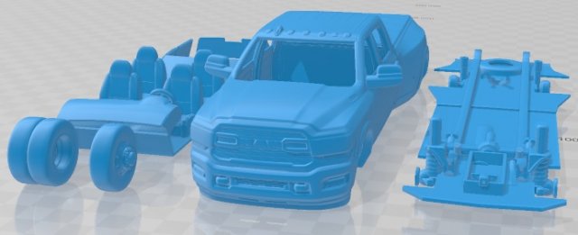 Dodge Ram 3500 HD 2019 Printable Car 3D Print Model .c4d .max .obj .3ds .fbx .stl .blend 