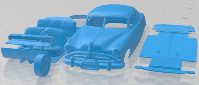 Coche imprimible Hudson Hornet 1951 Modelo de impresión 3D .c4d .max .obj .3ds .fbx .stl .blend 