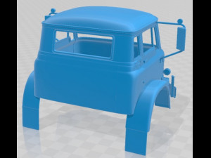 Bedford MK 1972 Printable Cabin Truck 3D Print Model