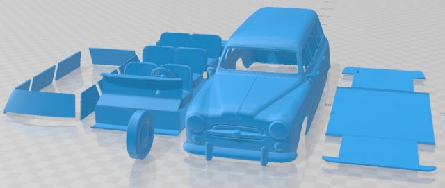 Peugeot 403 Familiale 1956 Printable Car Model Cetak 3D .c4d .max .obj .3ds .fbx .stl .blend 