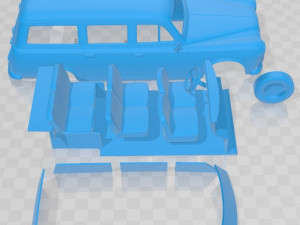 Peugeot 403 Familiale 1956 Printable Car Model Cetak 3D