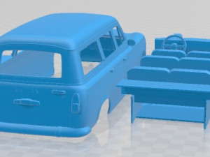 Peugeot 403 Familiale 1956 Printable Car Model Cetak 3D