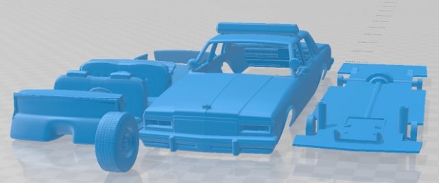Chevrolet Caprice Sheriff 1978 Police Printable Car Modello di stampa 3D .c4d .max .obj .3ds .fbx .stl .blend 
