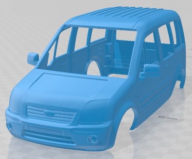 Tourneo Connect SWB 2014 Printable Body Car 3D 프린트 모델 .c4d .max .obj .3ds .fbx .stl .blend 