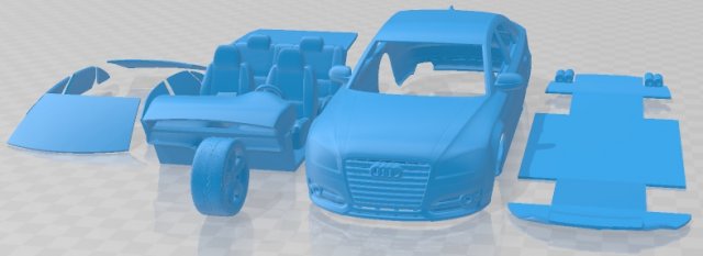 Audi S8 2014 Printable Car Modèles 3D en vedette .c4d .max .obj .3ds .fbx .stl .blend 