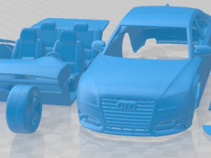 Audi S8 2014 Yazdırılabilir Araba 3D Baskı Modeli