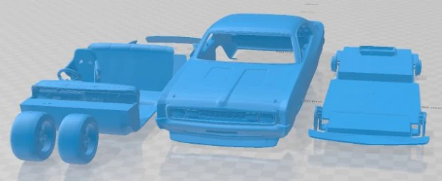 Chrysler Valiant Charger 1972 Printable Car 3D Print Model .c4d .max .obj .3ds .fbx .stl .blend