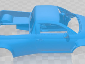 Fiat 500 Abarth Pick Up Printable Body Car 3D 프린트 모델