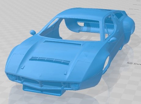 Maserati Bora Competizione 1973 Printable Body Car 3D Baskı Modeli .c4d .max .obj .3ds .fbx .stl .blend