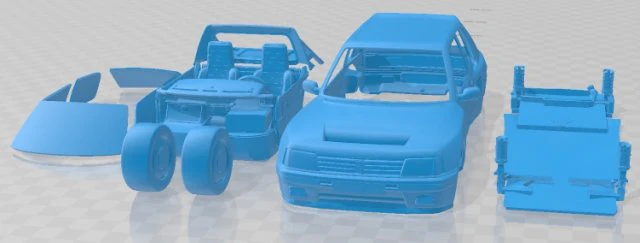 Peugeot 205 T16 Printable Car 3D Print Model .c4d .max .obj .3ds .fbx .stl .blend