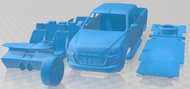 Isuzu D Max 2020 Printable Car Modèles 3D en vedette .c4d .max .obj .3ds .fbx .stl .blend 