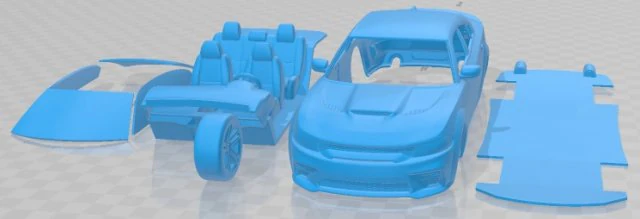 Dodge Charger SRT Hellcat Widebody 2020 Printable Car 3D Print Model .c4d .max .obj .3ds .fbx .stl .blend 