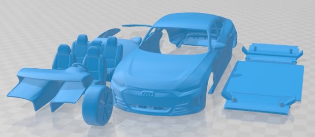 Audi e Tron GT Quattro 2022 Printable Car 3D Baskı Modeli .c4d .max .obj .3ds .fbx .stl .blend 
