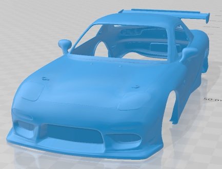 Mazda RX-7 Time Attack Spec Printable Body Car 3D प्रिंट मॉडल .c4d .max .obj .3ds .fbx .stl .blend 