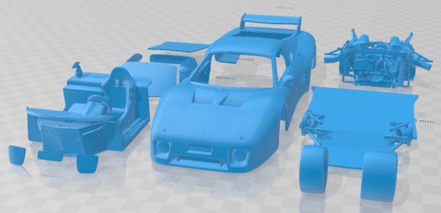 Ferrari 512 BB LM 1978 Printable Car Model do druku 3D .c4d .max .obj .3ds .fbx .stl .blend 