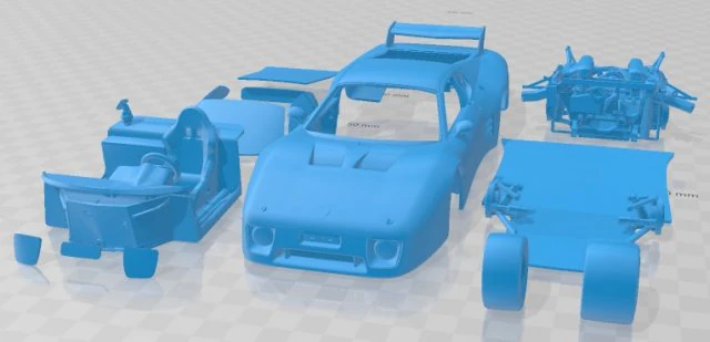 Ferrari 512 BB LM 1978 Printable Car 3D Print Model .c4d .max .obj .3ds .fbx .stl .blend 
