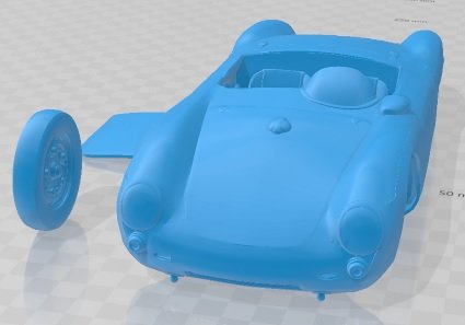 Porsche 550 1500 RS Spyder Printable Car Modello di stampa 3D .c4d .max .obj .3ds .fbx .stl .blend 