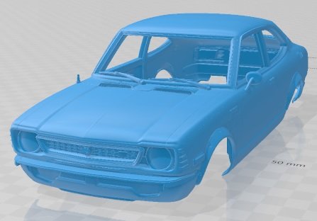 Toyota Corolla SR5 1977 Printable Body Car 3D Print Model .c4d .max .obj .3ds .fbx .stl .blend 