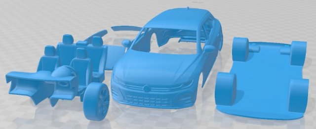 Volkswagen Arteon Shooting Brake R 2021 Printable Car Modello di stampa 3D .c4d .max .obj .3ds .fbx .stl .blend 