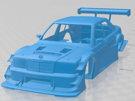 Mercedes Benz 190 RM1 V8 Printable Body Car 3D Print Model .c4d .max .obj .3ds .fbx .stl .blend 
