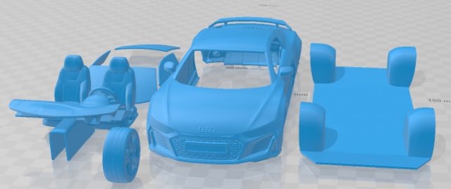 Audi R8 Coupe V10 2019 Printable Car 3D 프린트 모델 .c4d .max .obj .3ds .fbx .stl .blend 