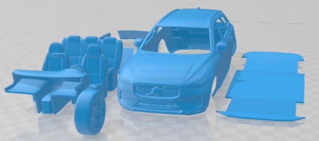 Volvo XC60 2022 Printable Car Model do druku 3D .c4d .max .obj .3ds .fbx .stl .blend 