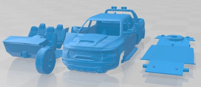 Ram 1500 TRX 2021 Printable Car 3D Print Model .c4d .max .obj .3ds .fbx .stl .blend 