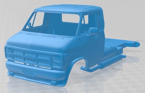 GMC Vandura Race Printable Body Van Modello di stampa 3D .c4d .max .obj .3ds .fbx .stl .blend 