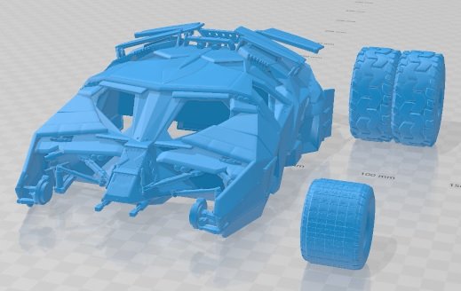 Batmobile 2005 Printable Body Car Model do druku 3D .c4d .max .obj .3ds .fbx .stl .blend 