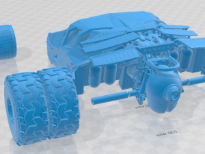 Batmobile 2005 Printable Body Car Model do druku 3D