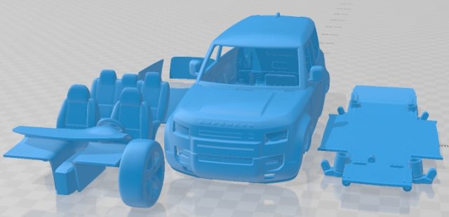 Land Rover Defender 90 2020 Printable Car 3Dプリントモデル .c4d .max .obj .3ds .fbx .stl .blend 