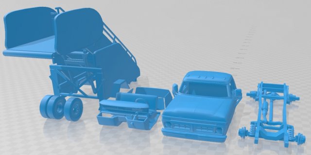 F 350 Stairs 1965 Printable Car 3D Print Model .c4d .max .obj .3ds .fbx .stl .blend